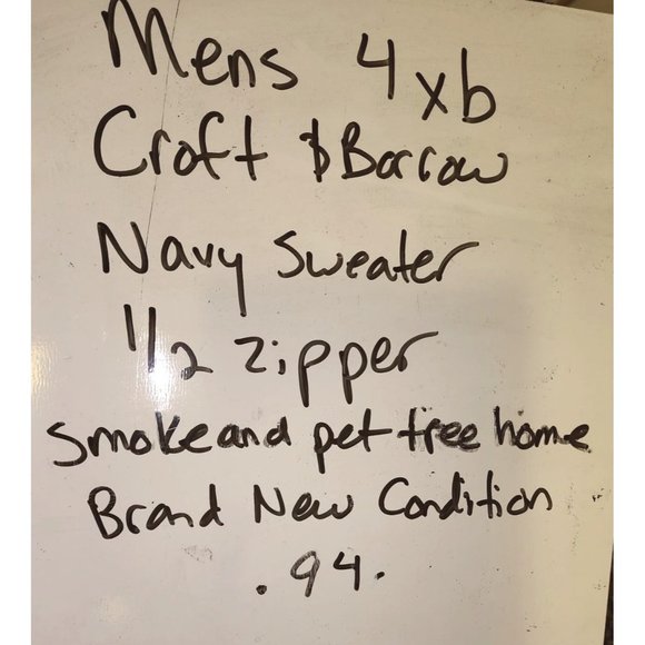 Mens Croft &Barrow 4xb Navy 1/4 Zipper Sweater Cotton Blend SfPf Home•94 - Picture 10 of 10